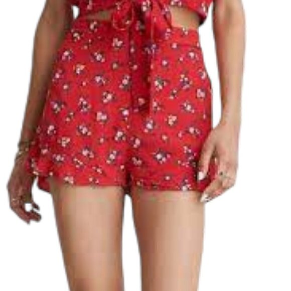 American Eagle Outfitters Red Floral Flouncy Shorts Size M - Picture 8 of 8